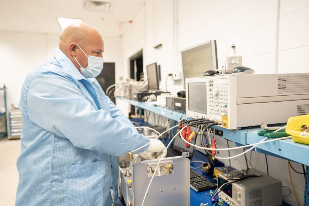 Tower top amplifier test at Filtronic in Salisbury, MD