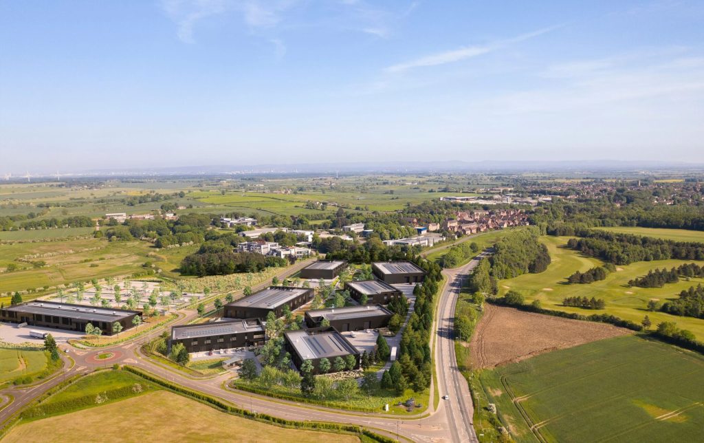 Aerial photo of the new NETPark development at Sedgefield